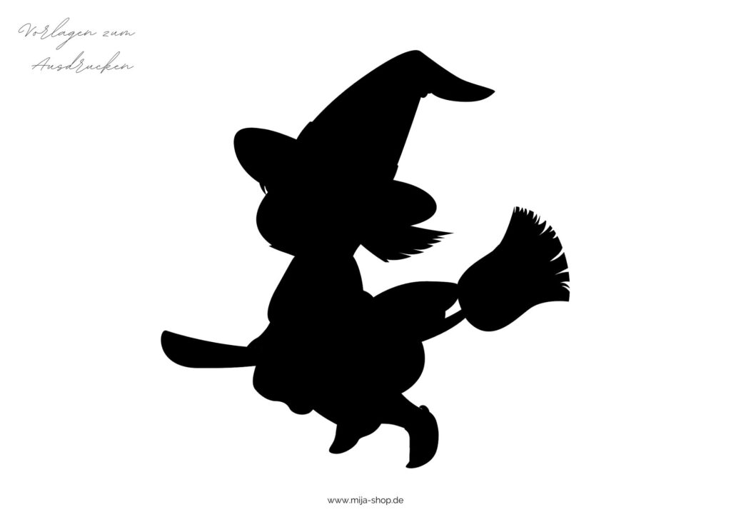 Halloween Kürbis Schnitzen mit Kindern kostenlose Vorlage Kleine Hexe