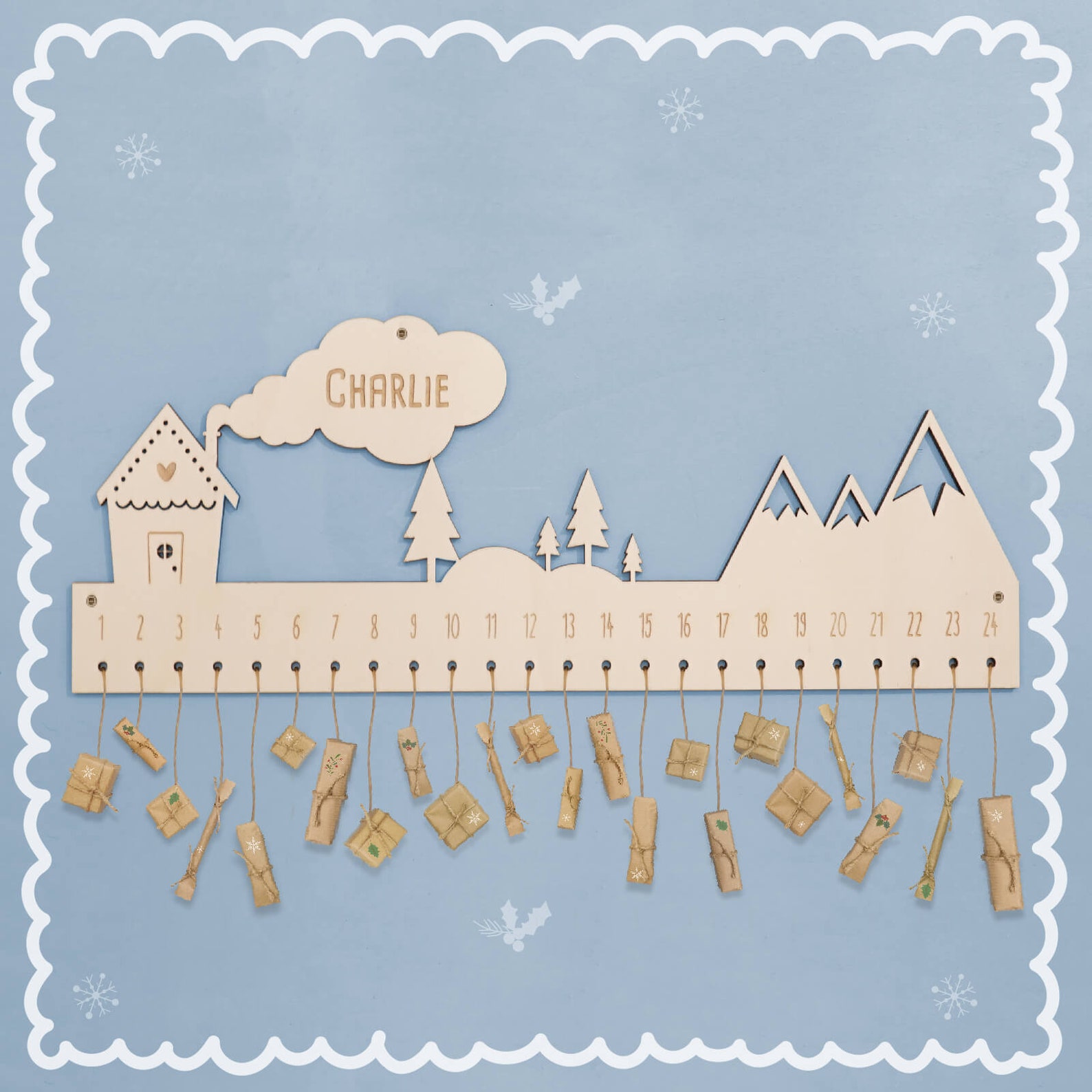 Die schönsten Adventskalender für Kinder handgefertigter Namensadventskalender aus Holz